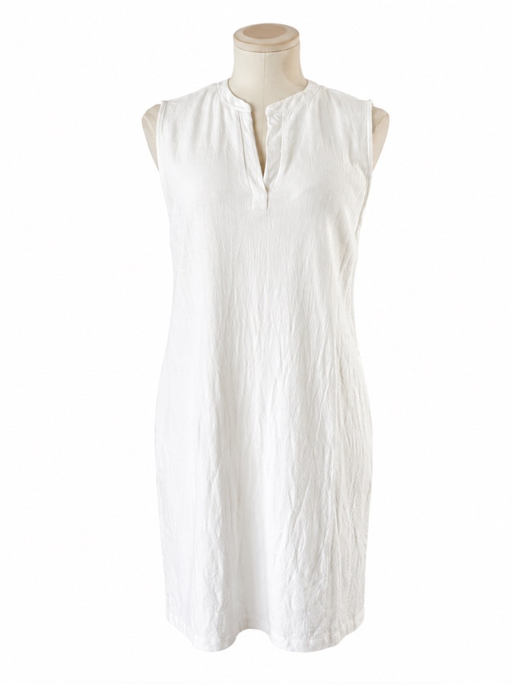 White Linen Blend Shift Dress Medium/large